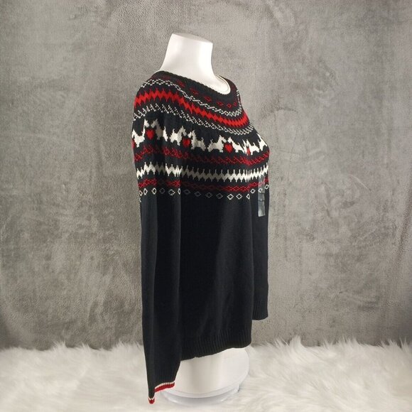 NWT KAREN SCOTT Holiday Dog Pattern Sweater LARGE(12-14) Cotton Blend Pullover - Picture 6 of 13